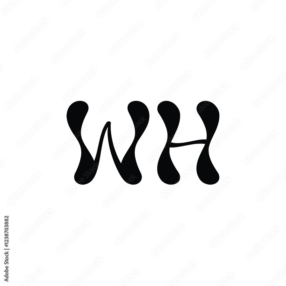 WH monogram logo design letter text name symbol monochrome logotype alphabet character simple logo WH monogram logo design letter text name symbol monochrome logotype alphabet character simple logo