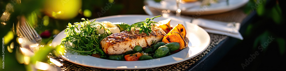 Grilled Fish with Mashed Potatoes and Roasted Vegetables Grilled Fish with Mashed Potatoes and Roasted Vegetables