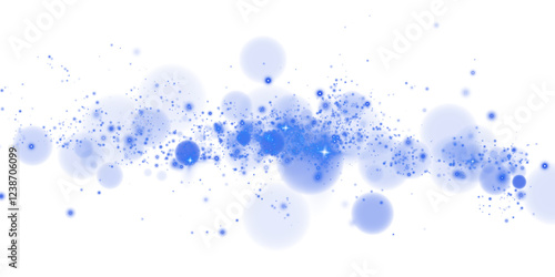 Wallpaper Mural Glowing blue bokeh circles. Christmas background. Powder. Magic shining blue dust. Fine, shiny dust bokeh particles fall off slightly. Fantastic shimmer effect. PNG. Torontodigital.ca