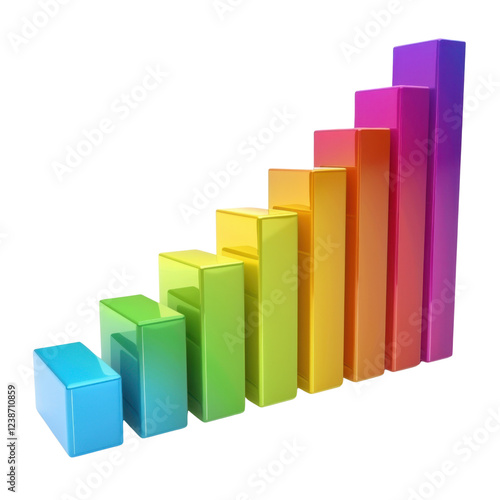 Colorful 3D bar graph representing growth and progress, with vibrant hues of blue, green, yellow, orange, and pink. Ideal for business and finance themes Free Download Colorful 3D bar graph representing growth and progress, with vibrant hues of blue, green, yellow, orange, and pink. Ideal for business and finance themes - GFXLoad