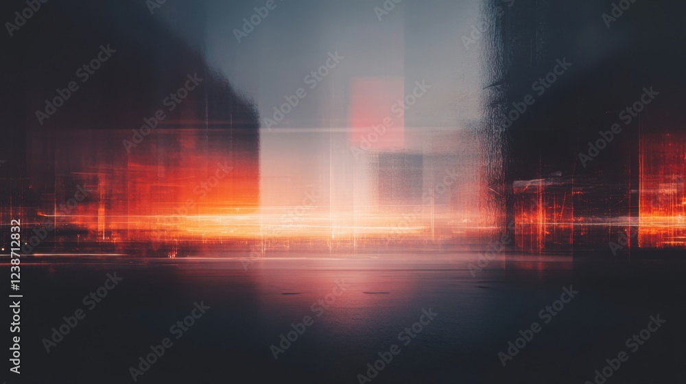 Fototapeta premium Abstract Cityscape with Vibrant Colors and Light Reflections