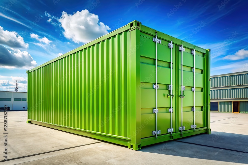 Eco-friendly shipping containers: sleek design for logistics. Eco-friendly shipping containers: sleek design for logistics.