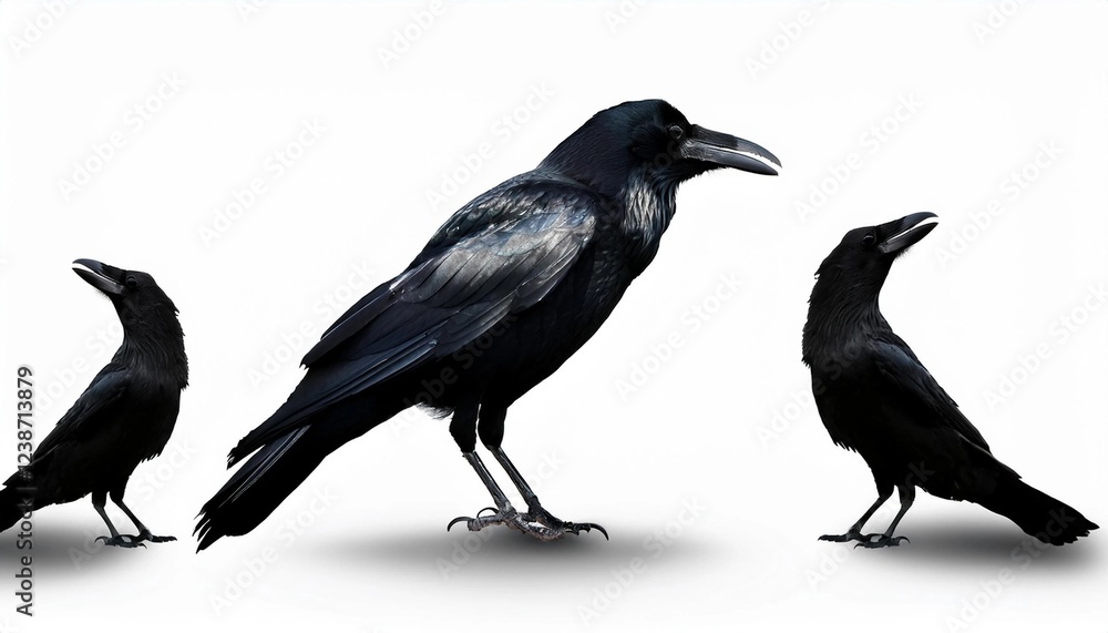 crow on a white background crow on a white background