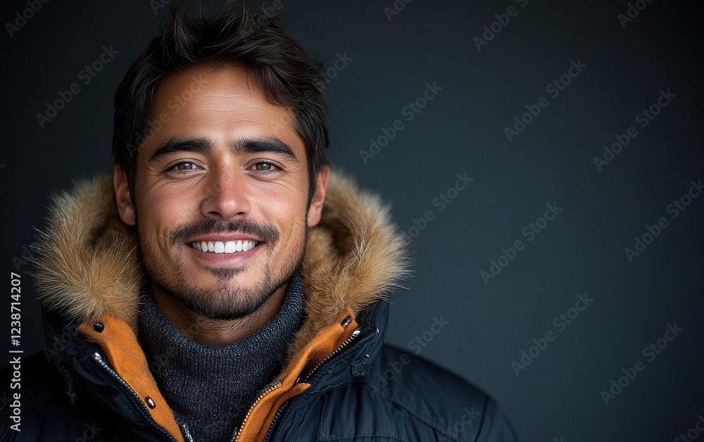 A young man with casual clothing is smiling for the camera A young man with casual clothing is smiling for the camera