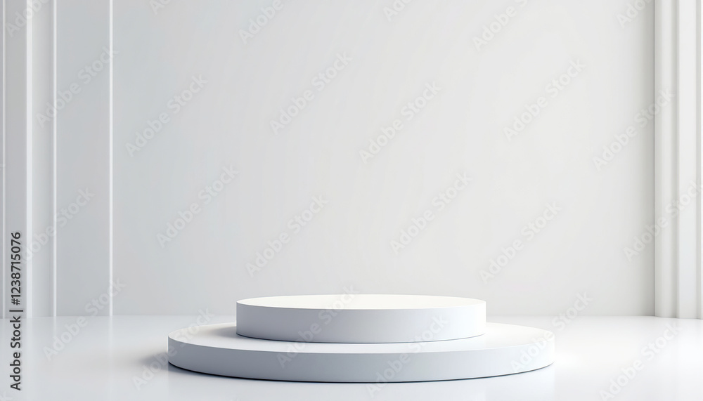 Minimalist White Two Tiered Display Platform Minimalist White Two Tiered Display Platform