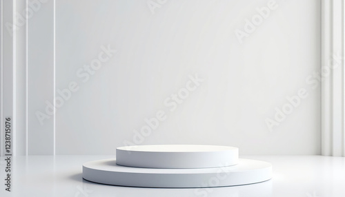 Minimalist White Two Tiered Display Platform