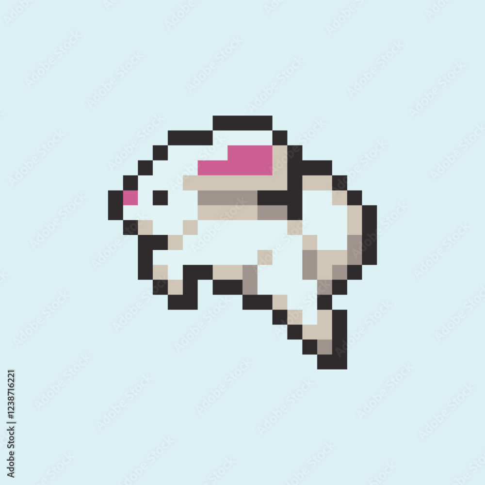 Fototapeta premium this is a rabbit in pixel art with colorful color,this item good for presentations,stickers, icons, t shirt design,game asset,logo and project.