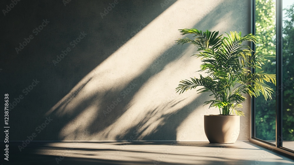 A blank wall in an empty room, a minimalist interior design with concrete walls and large windows. A blank wall in an empty room, a minimalist interior design with concrete walls and large windows.