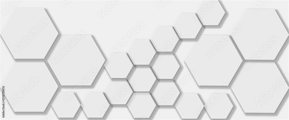Abstract white and gray hexagon technology lines background. Abstract white and grey color hexagonal geometric background with copy space. Abstract white and gray hexagon technology lines background. Abstract white and grey color hexagonal geometric background with copy space.