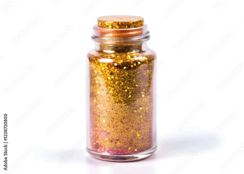 glitter bottle isolated on a white background glitter bottle isolated on a white background