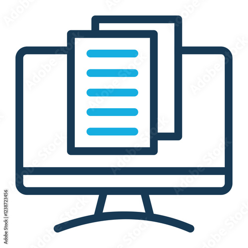 Blogging Icon With Color Line Style