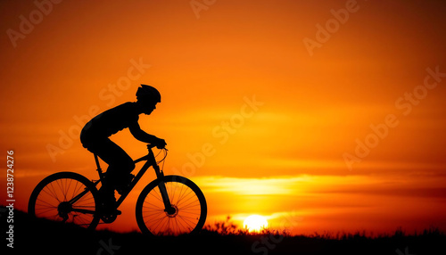Wallpaper Mural Silhouette of a Cyclist at Sunset Torontodigital.ca