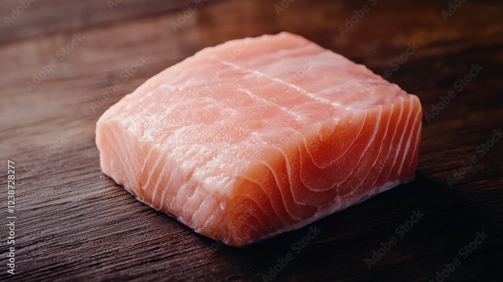 Fresh Filleted Swordfish Steak on Rustic Wooden Surface Fresh Filleted Swordfish Steak on Rustic Wooden Surface