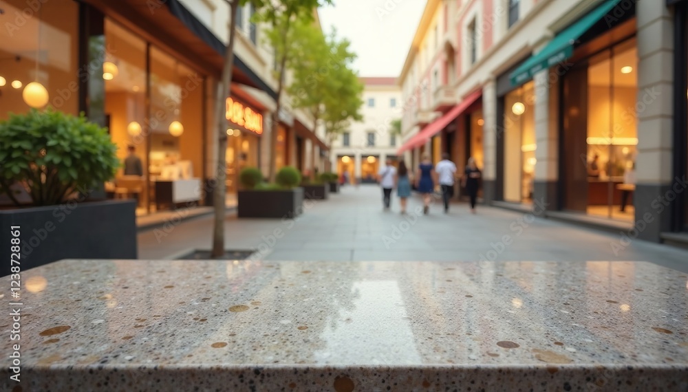 A serene shopping street with warm lights and pedestrians enjoying a leisurely stroll. A serene shopping street with warm lights and pedestrians enjoying a leisurely stroll.
