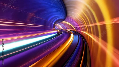 Bright speed tunnel in motion blur