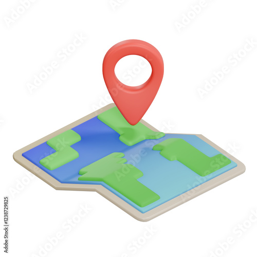 Free Download 3D Isometric Map with Pin - GFXLoad