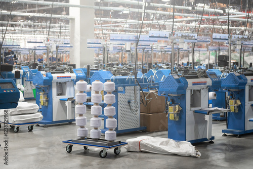 Textile Manufacturing Machines in Modern Factory