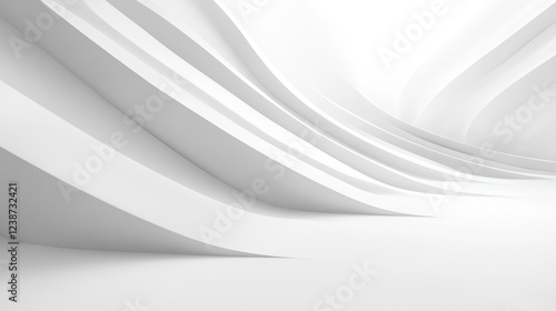 Wallpaper Mural Abstract White Curved Layers Structure Architectural Design Composition Minimalist Scene Form Art Torontodigital.ca