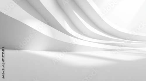 Wallpaper Mural Abstract White Interior Structure With Curved Walls and Soft Shadow Minimalist Design Torontodigital.ca