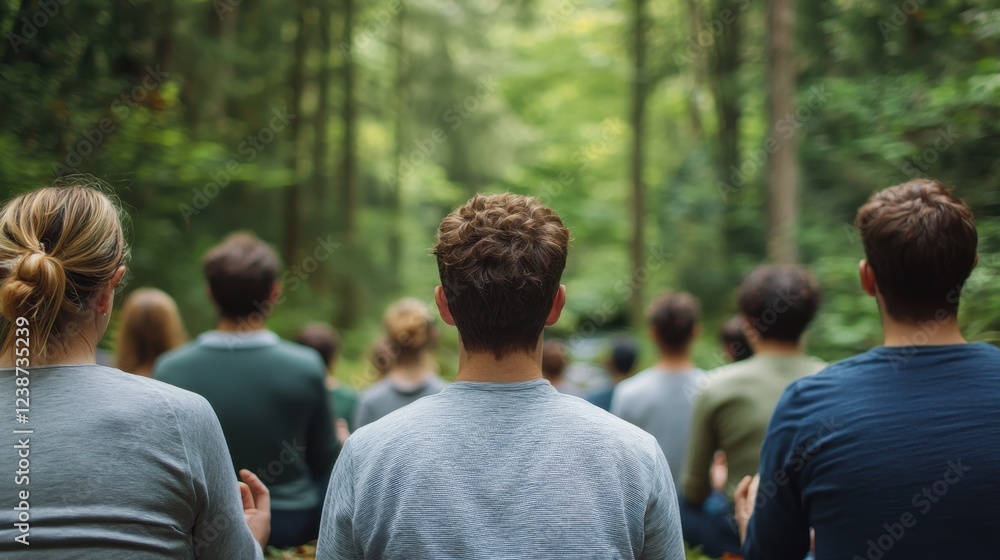Meditation Practice in a Tranquil Forest Setting with Participants Meditation Practice in a Tranquil Forest Setting with Participants