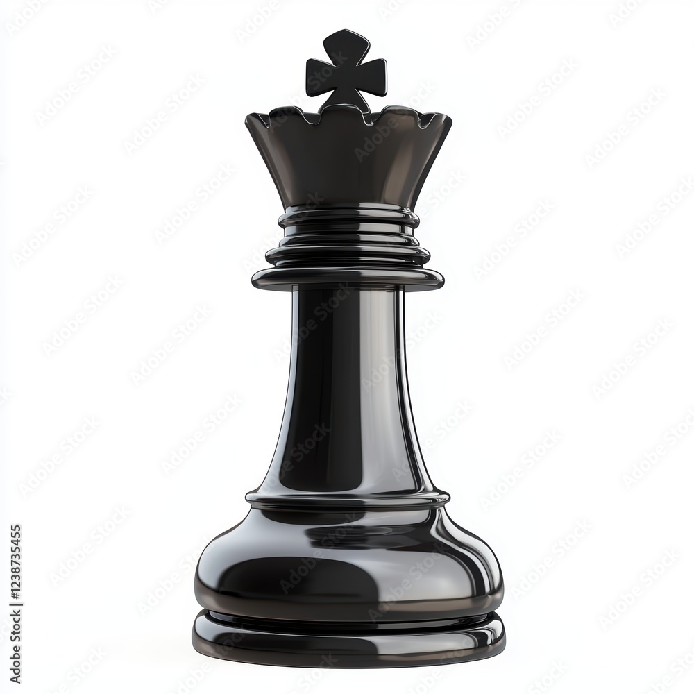 Classic chess piece, a black king with a polished finish isolated on white background Classic chess piece, a black king with a polished finish isolated on white background