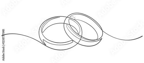 Wedding ring line art vector illustration
