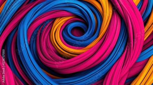 Wallpaper Mural Vibrant Abstract Swirl of Colorful Fabric in Blue, Pink, and Yellow Torontodigital.ca