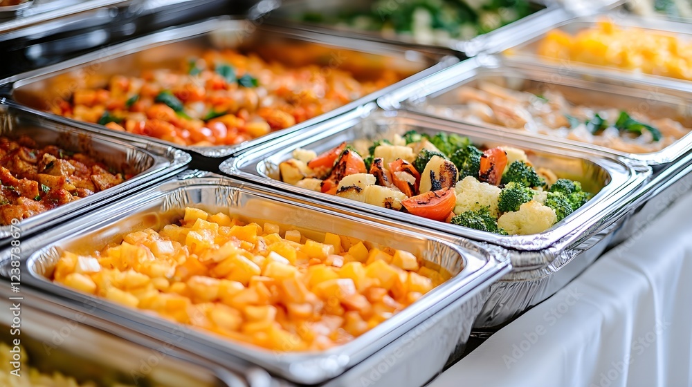 Top view of a breakfast buffet Top view of a breakfast buffet