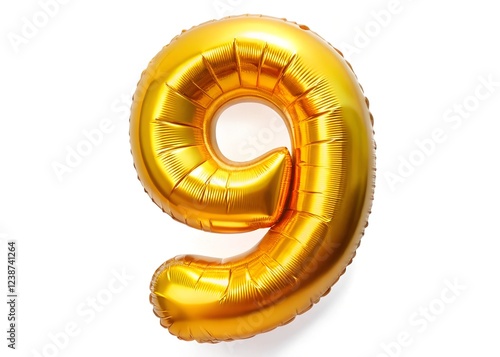 number nine balloon isolated on a white background