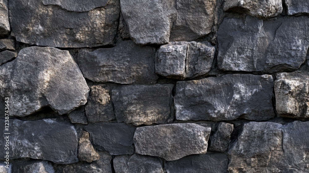 Gray Stone Wall Texture Detailed Natural Rock Pattern Construction Material Rough Surface Gray Stone Wall Texture Detailed Natural Rock Pattern Construction Material Rough Surface