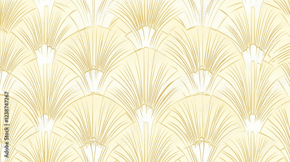 Stylish art deco background, gold and white geometric pattern with delicate line work, subtle shadow depth for an embossed effect Stylish art deco background, gold and white geometric pattern with delicate line work, subtle shadow depth for an embossed effect