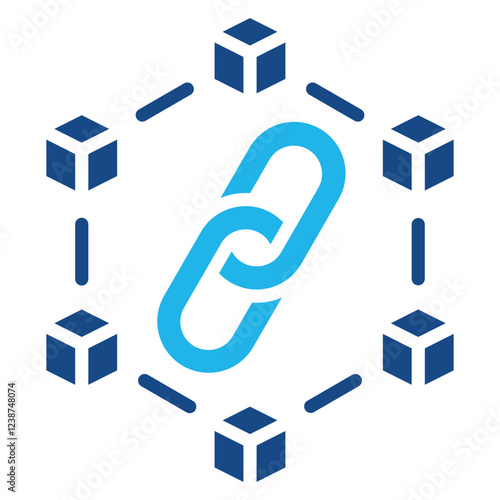 Blockchain Technology Icon Element For Design