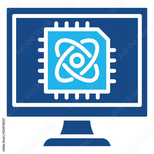 Quantum Computing Icon Element For Design