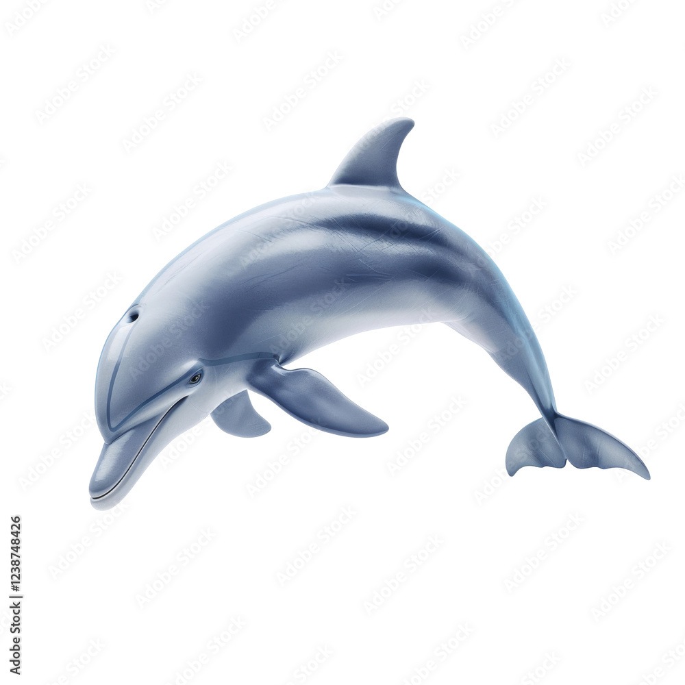 Fototapeta premium Graceful dolphin swimming underwater with smooth movements and joyful expression