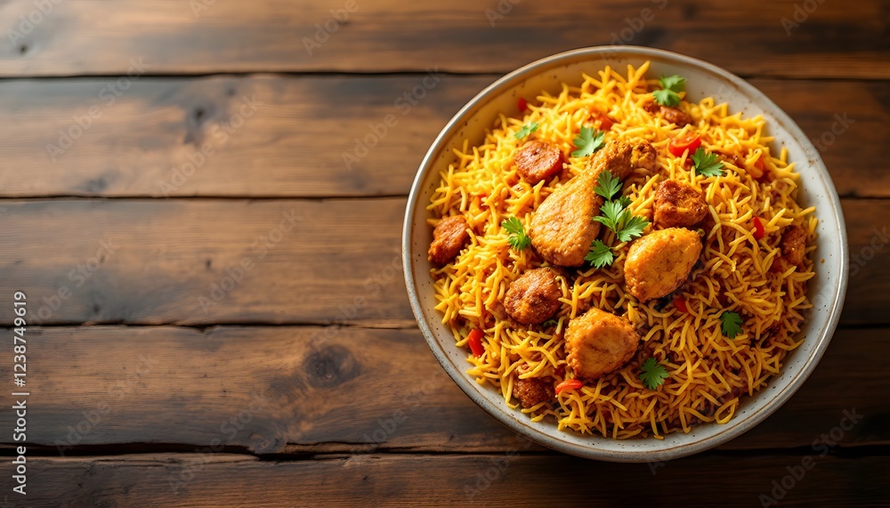 Delicious Spicy Chicken and Noodles Dish Delicious Spicy Chicken and Noodles Dish