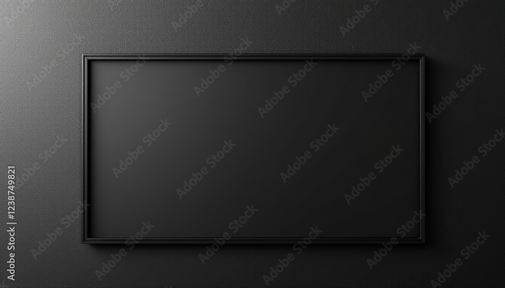 Black Framed Canvas Against Dark Wall Black Framed Canvas Against Dark Wall