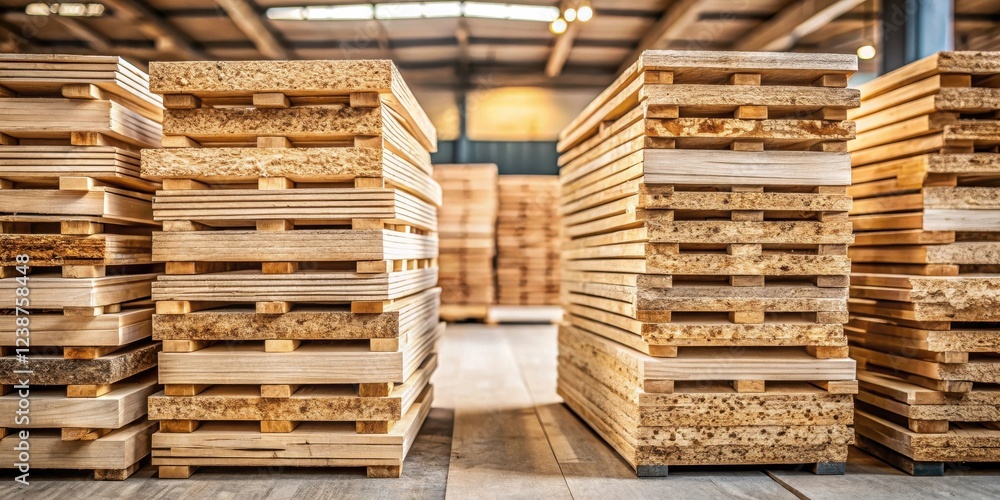 Warehouse Inventory Neat Stacks of Planed Lumber Ready for Distribution Warehouse Inventory Neat Stacks of Planed Lumber Ready for Distribution