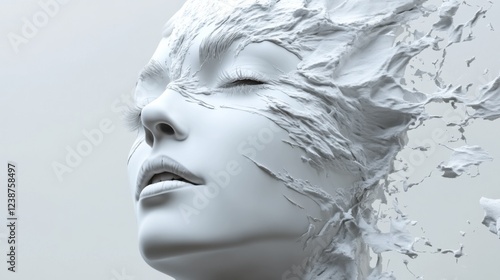 Wallpaper Mural Surreal white sculpture of woman with fragmented face in abstract art Torontodigital.ca