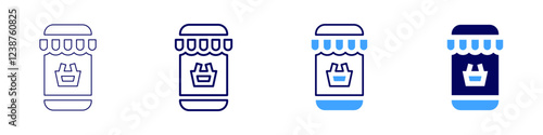 Easy payments icon in 4 different styles. Thin Line, Line, Bold, and Bold Line. Duotone style. Editable stroke