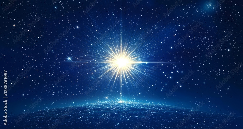 Obraz premium Radiant Star of Bethlehem Illuminating the Night