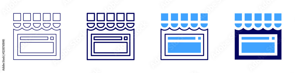 Market icon in 4 different styles. Thin Line, Line, Bold, and Bold Line. Duotone style. Editable stroke Market icon in 4 different styles. Thin Line, Line, Bold, and Bold Line. Duotone style. Editable stroke