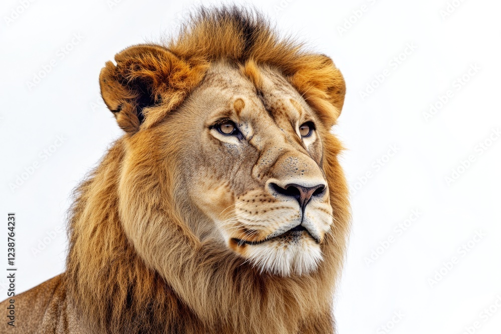 Obraz premium A lion's face on a white background