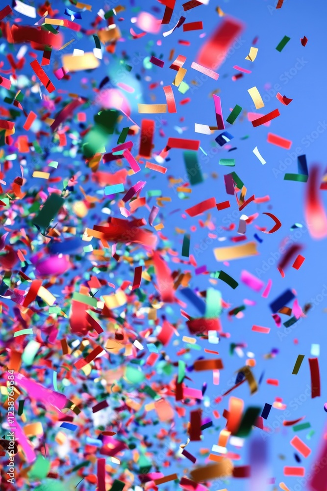 Obraz premium A vibrant display of confetti raining down in a lively celebration.