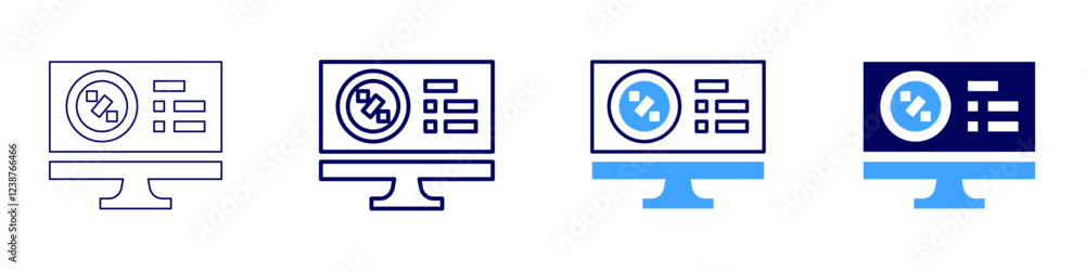 Online shopping platforms icon in 4 different styles. Thin Line, Line, Bold, and Bold Line. Duotone style. Editable stroke Online shopping platforms icon in 4 different styles. Thin Line, Line, Bold, and Bold Line. Duotone style. Editable stroke