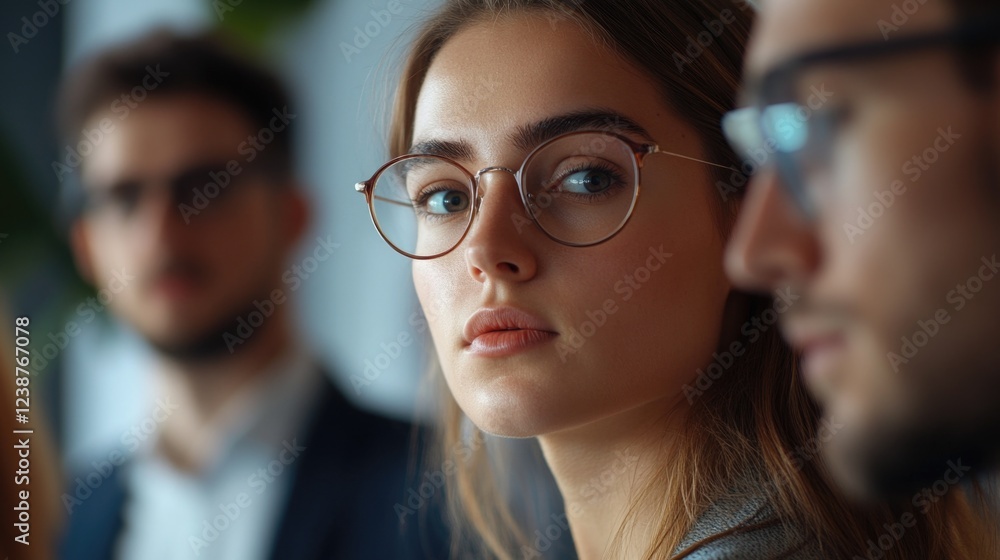 Close-up shot of a person with glasses on their face Close-up shot of a person with glasses on their face