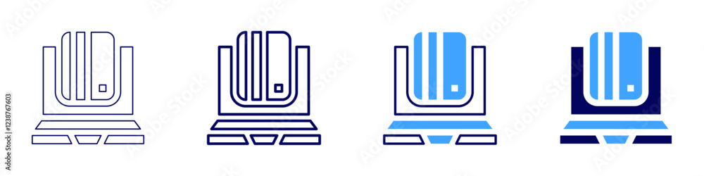 Online shopping wallets icon in 4 different styles. Thin Line, Line, Bold, and Bold Line. Duotone style. Editable stroke Online shopping wallets icon in 4 different styles. Thin Line, Line, Bold, and Bold Line. Duotone style. Editable stroke