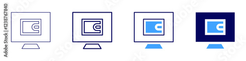 Price match icon in 4 different styles. Thin Line, Line, Bold, and Bold Line. Duotone style. Editable stroke