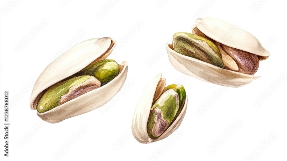 Three pitas arranged in a shell shape on a white background, ideal for food and recipe illustrations