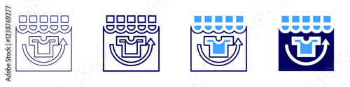 Virtual reality shopping icon in 4 different styles. Thin Line, Line, Bold, and Bold Line. Duotone style. Editable stroke
