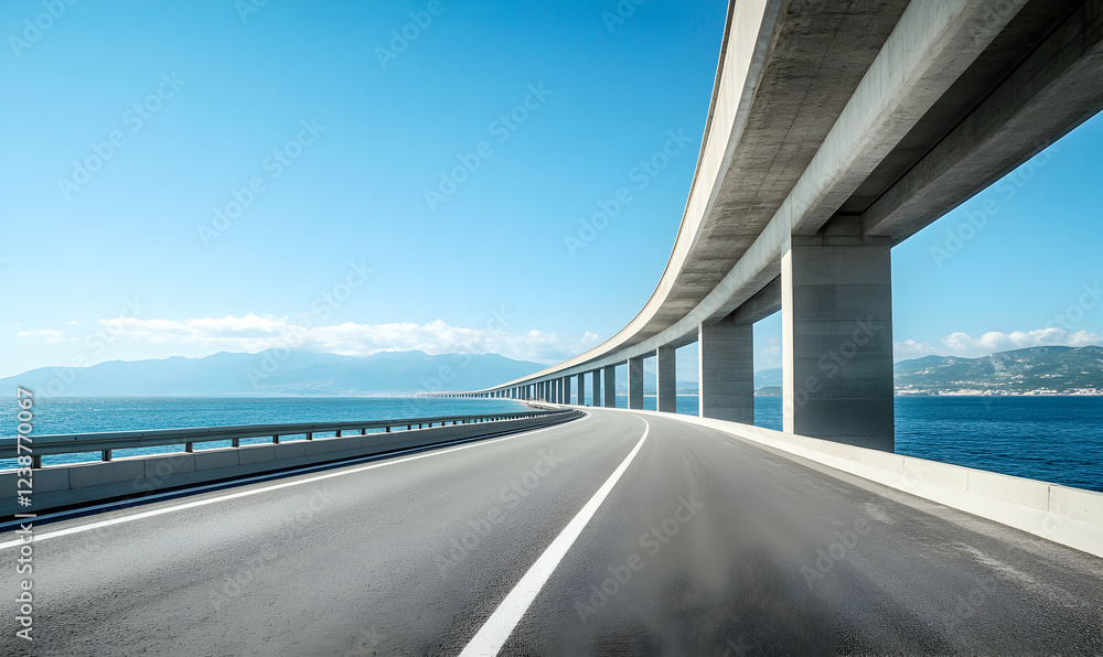 Naklejka premium Coastal Highway Bridge: A Scenic Drive